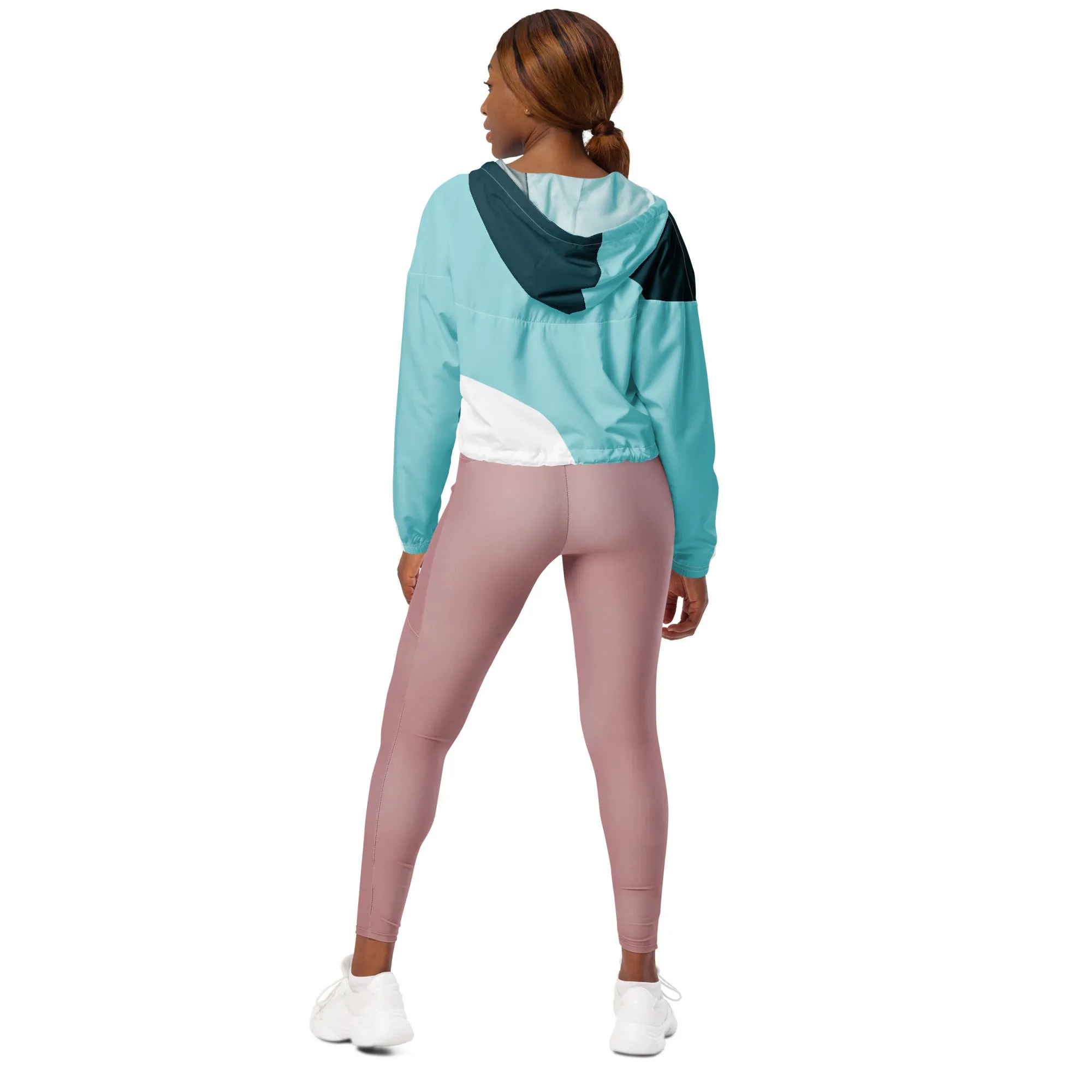 Humble Sportswear™ Women’s Aqua Blue Cropped Windbreaker