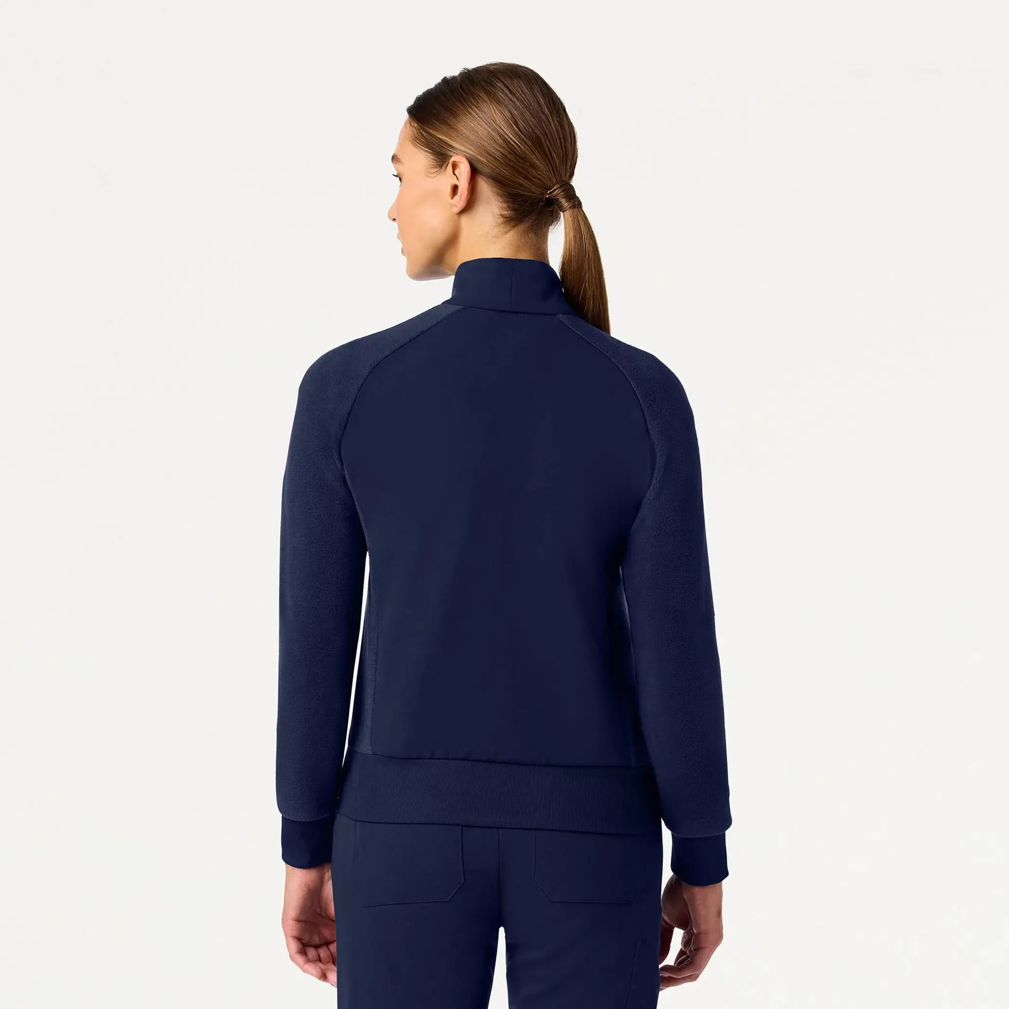 Jaanuu Women's Cloud Hybrid Fleece Bomber Jacket - Midnight Navy