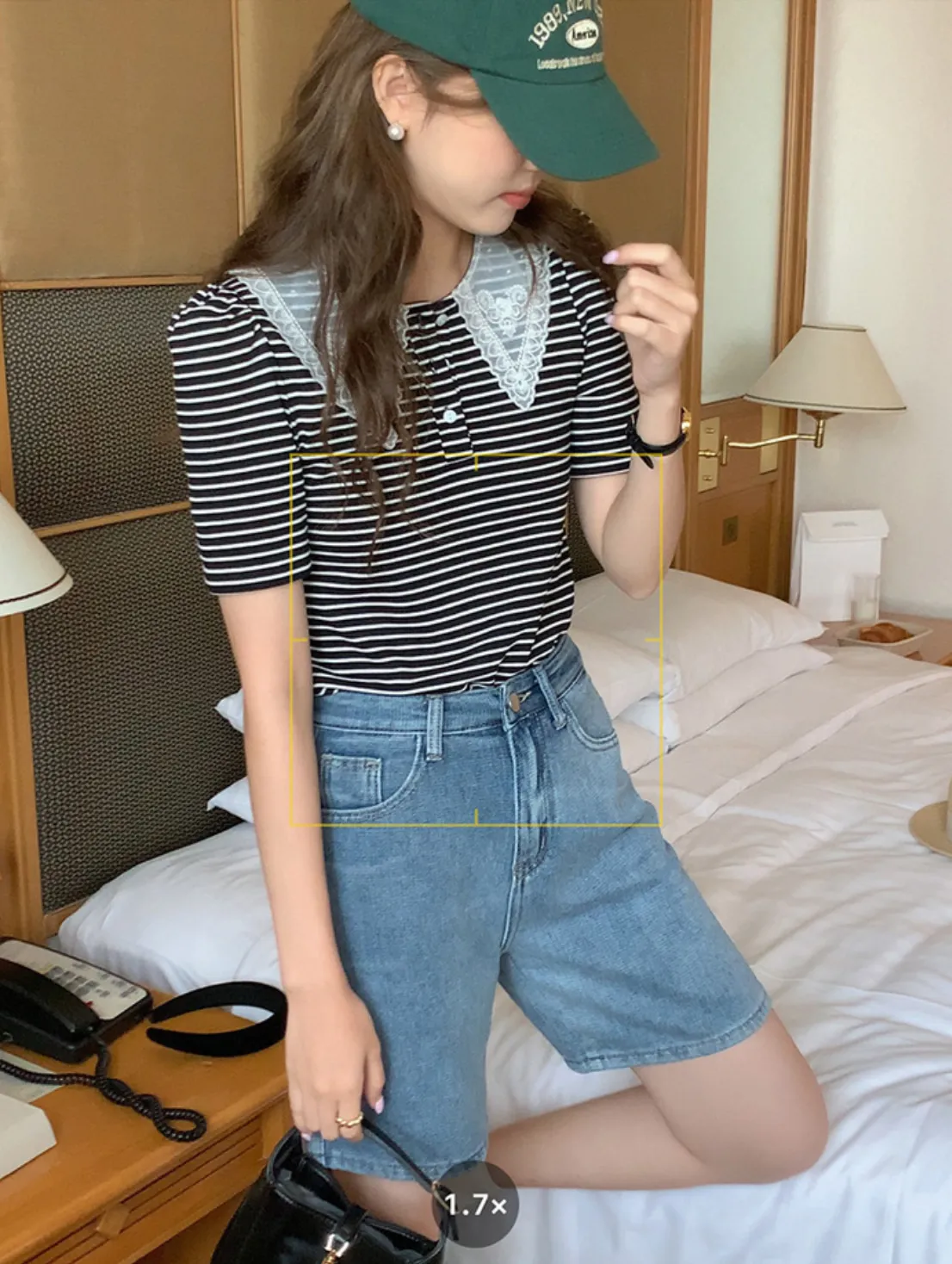 [Korean Style] High Rise Retro Bermuda Denim Shorts