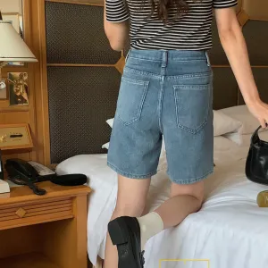[Korean Style] High Rise Retro Bermuda Denim Shorts