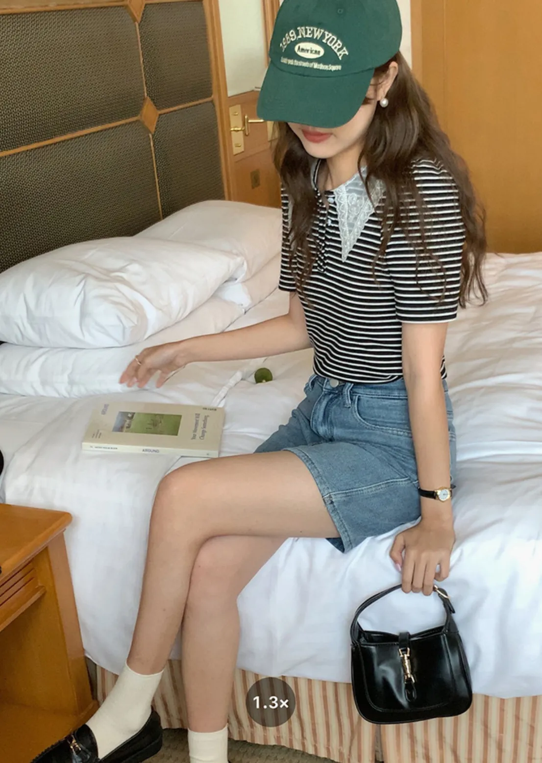 [Korean Style] High Rise Retro Bermuda Denim Shorts