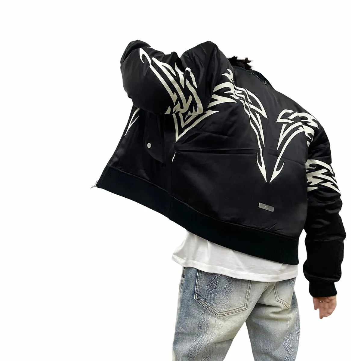 Lifted Anchors Spirit Tribal Bomber Jacket (Black)