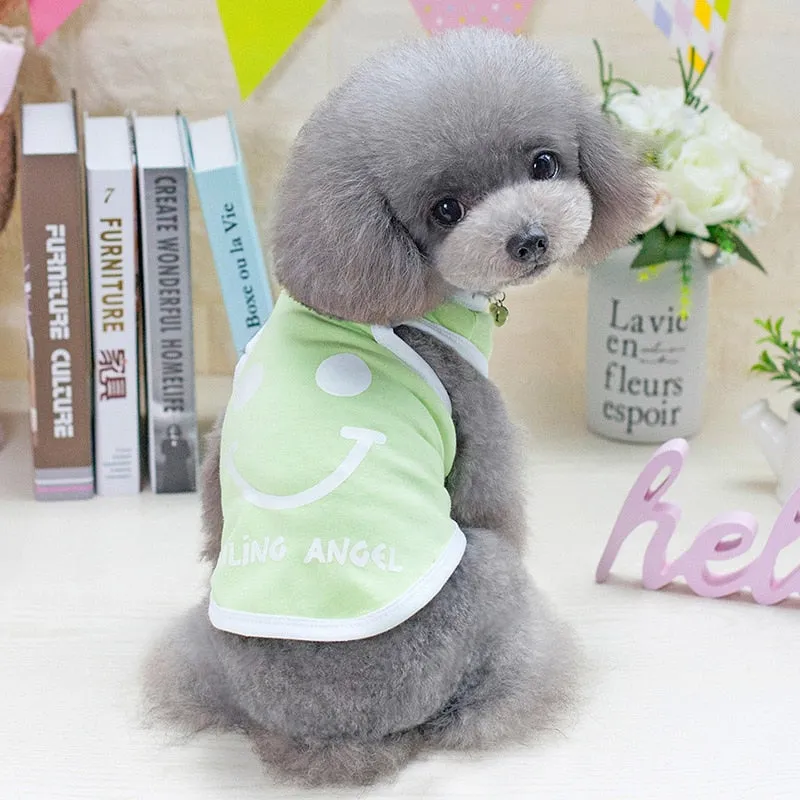 Lovely Smiling Angel Cotton Summer Small Dog Shirt