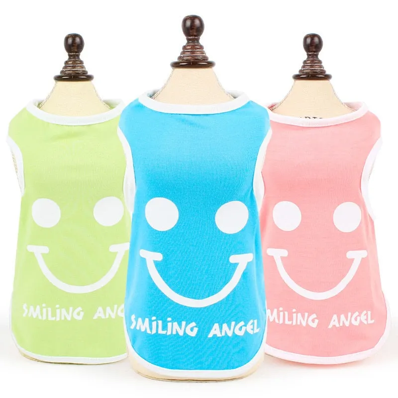 Lovely Smiling Angel Cotton Summer Small Dog Shirt