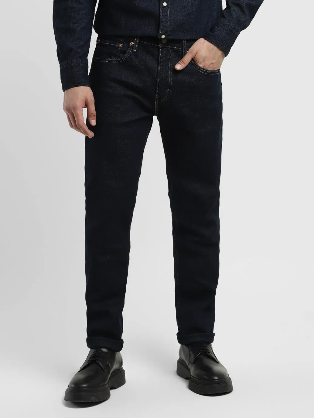 Men's 512 Navy Blue Tapered Fit Mid Rise Jeans