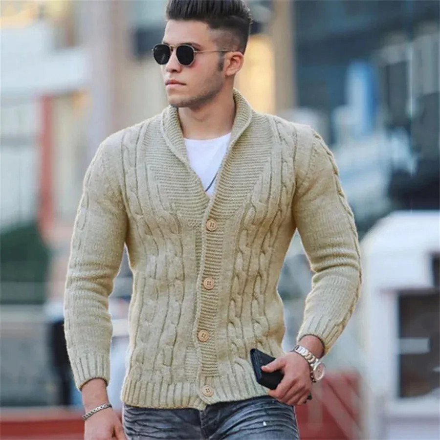 Men's Casual Slim Fit Knitted Cardigan with Buttoned Design | Ideal for Autumn/Winter
