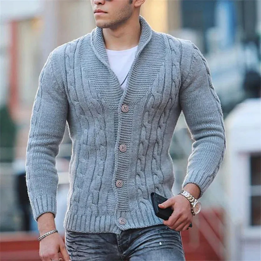 Men's Casual Slim Fit Knitted Cardigan with Buttoned Design | Ideal for Autumn/Winter