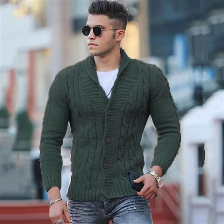 Men's Casual Slim Fit Knitted Cardigan with Buttoned Design | Ideal for Autumn/Winter