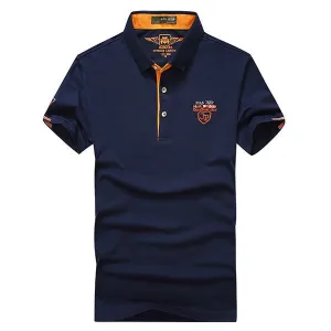 Mens Solid Color Polo Shirt Turndown Collar Short Sleeve