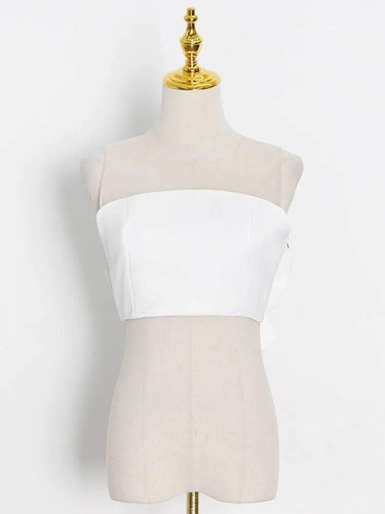 Mesh Bowknot Backless Blouse