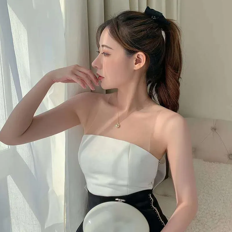 Mesh Bowknot Backless Blouse