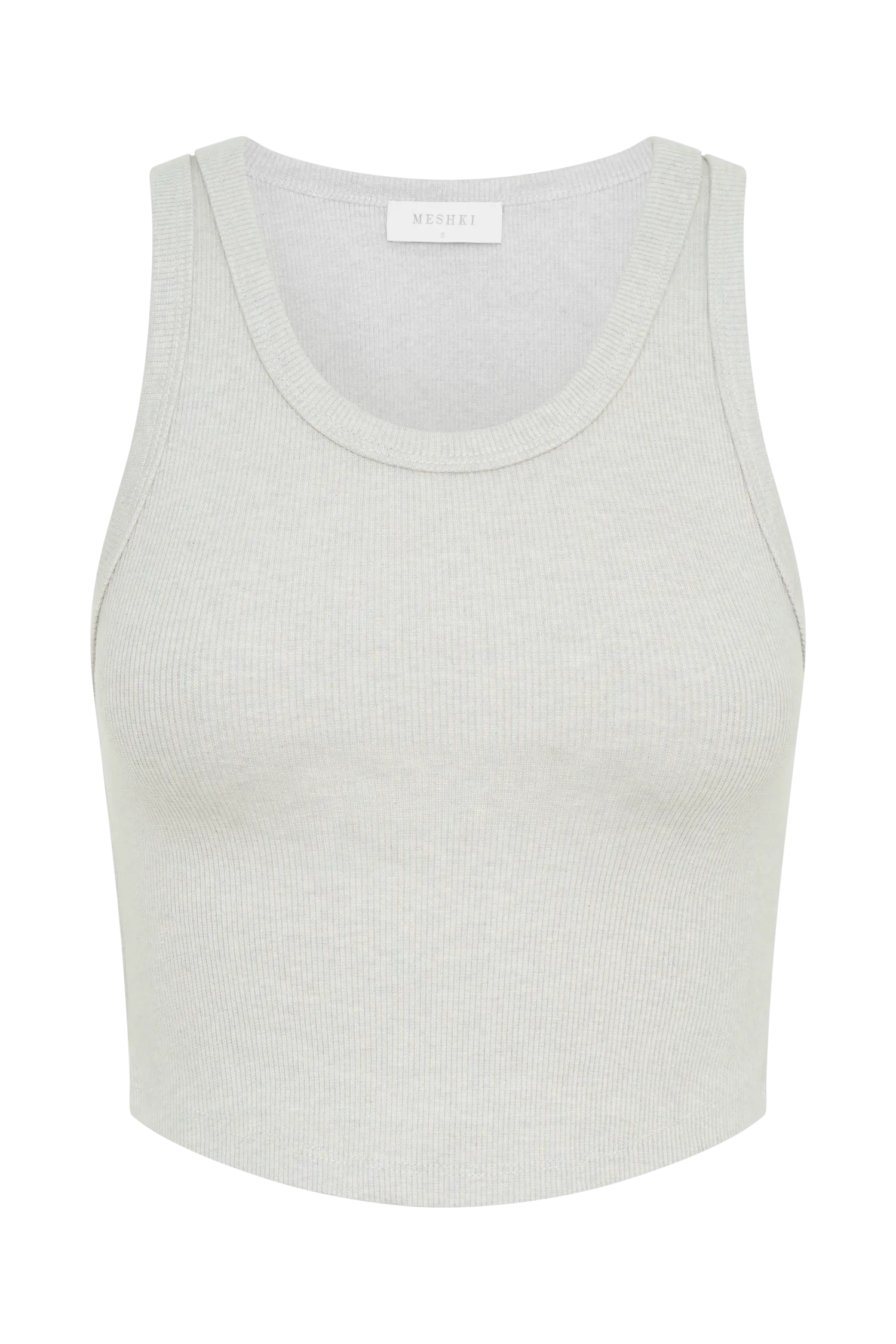 Morgana Ribbed Tank Top - Grey Marle