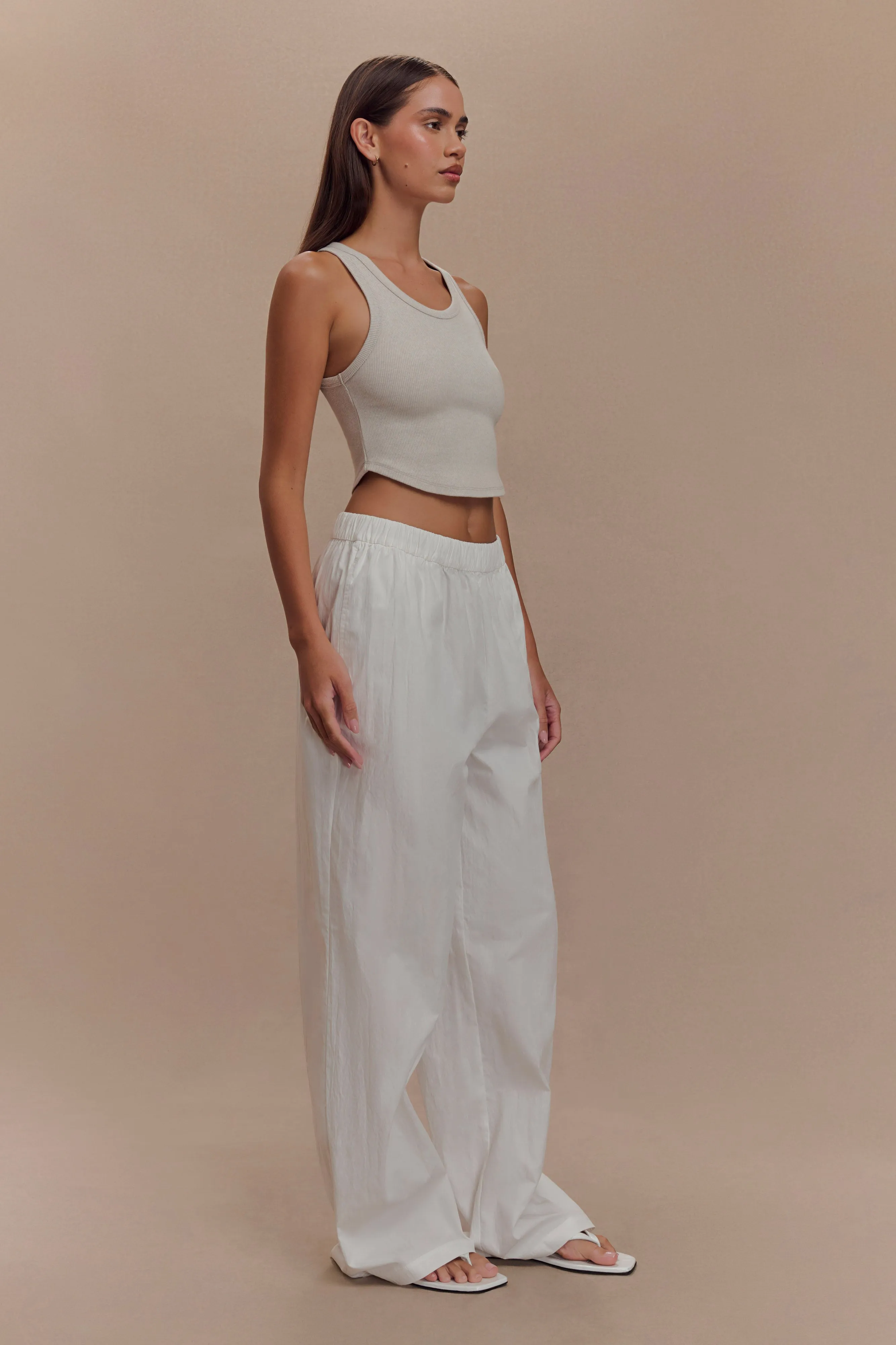 Morgana Ribbed Tank Top - Grey Marle