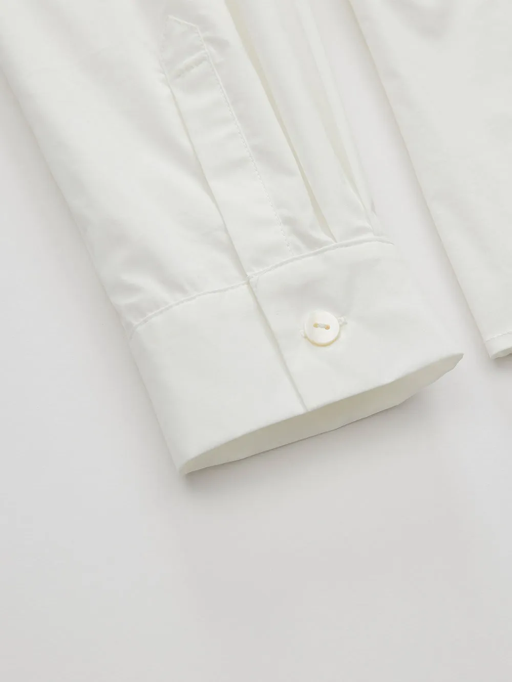 MUKZIN Linglong Series "White Orchid" New Chinese Letter Embroidery Slim Fit Cross-Breasted Hanfu Shirt