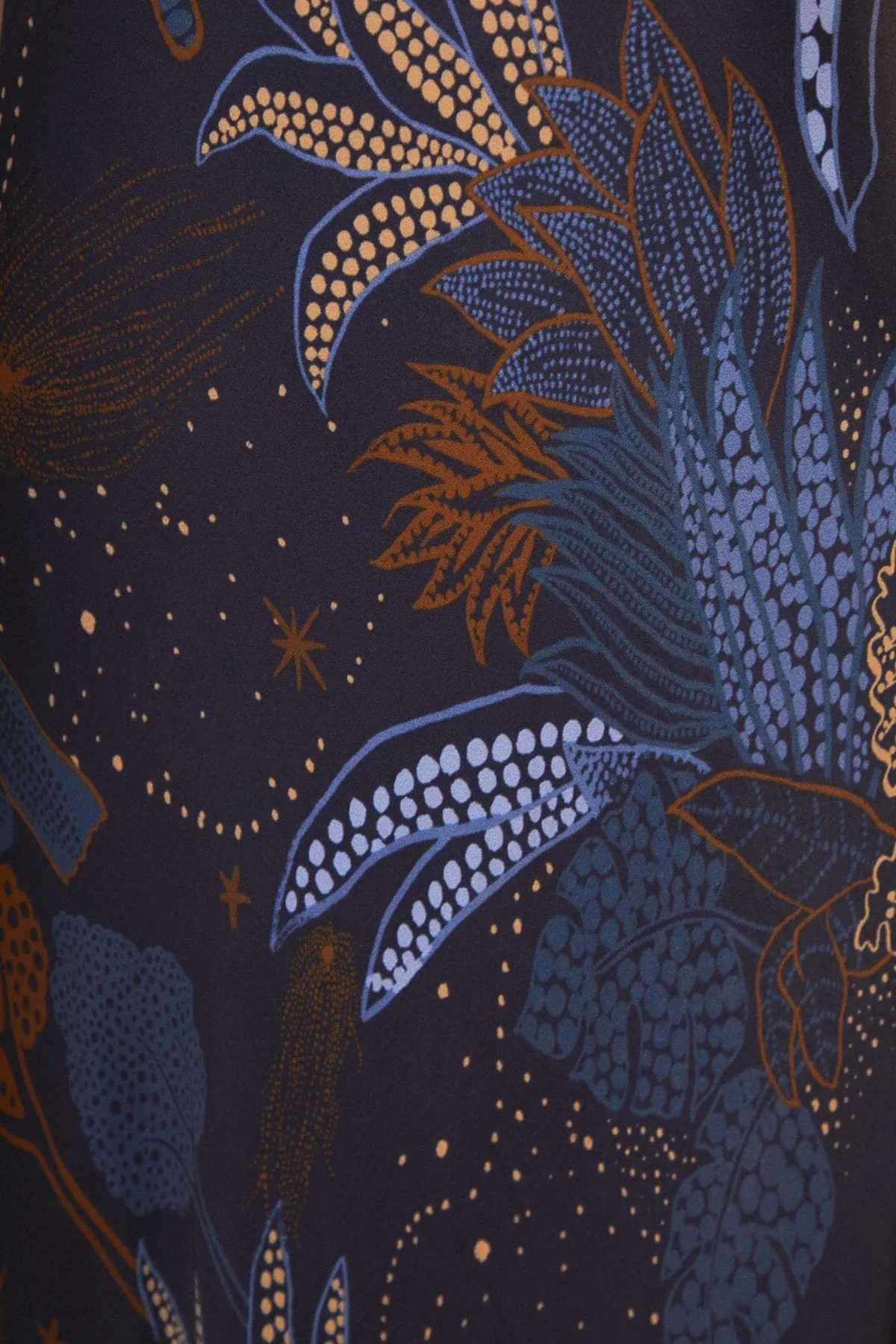 Night Jungle Navy Blue Slip Dress