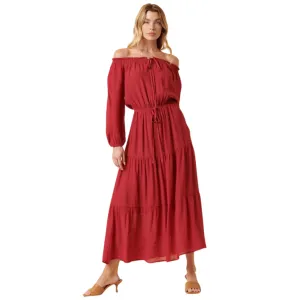 Off-the-Shoulder Boho Maxi Dress