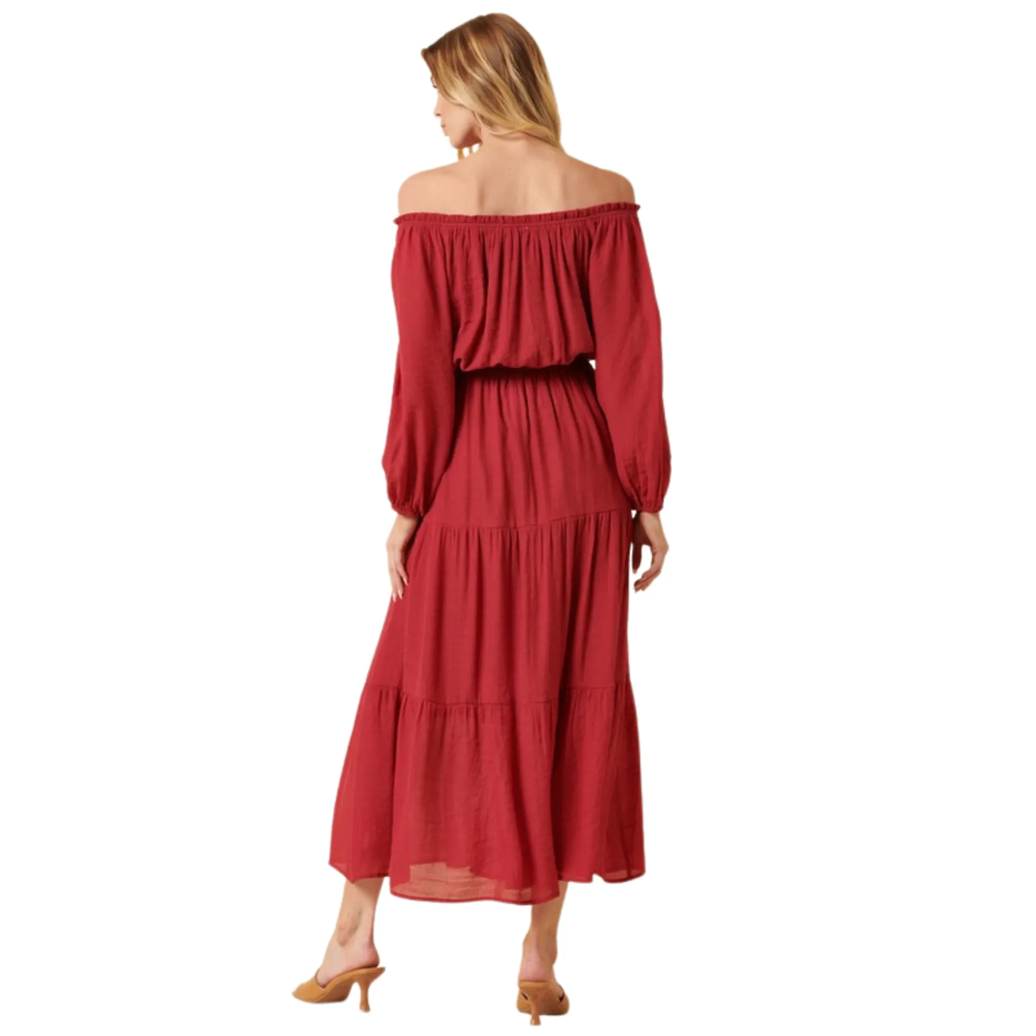 Off-the-Shoulder Boho Maxi Dress