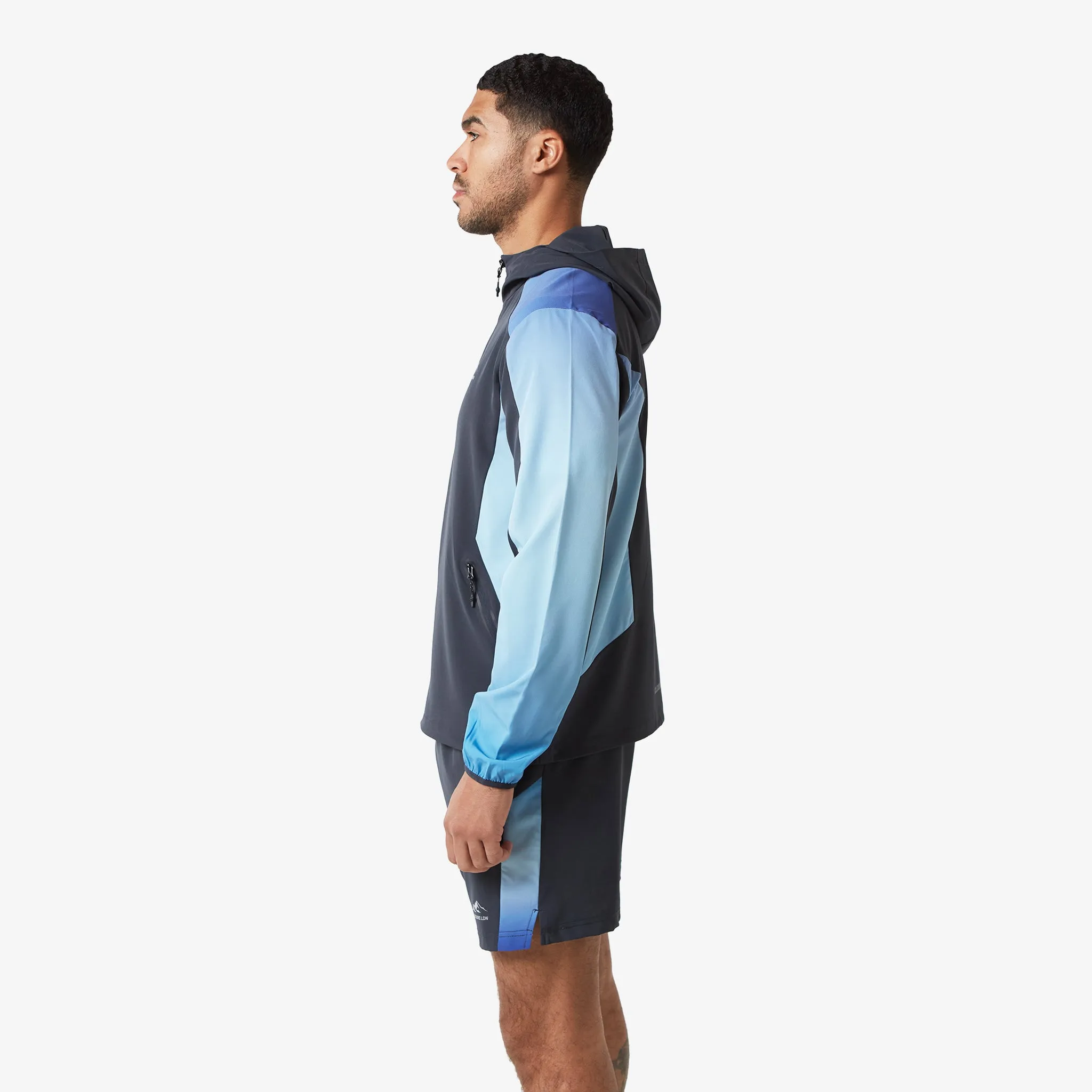 Ombre Print Windbreaker Jacket | Blue