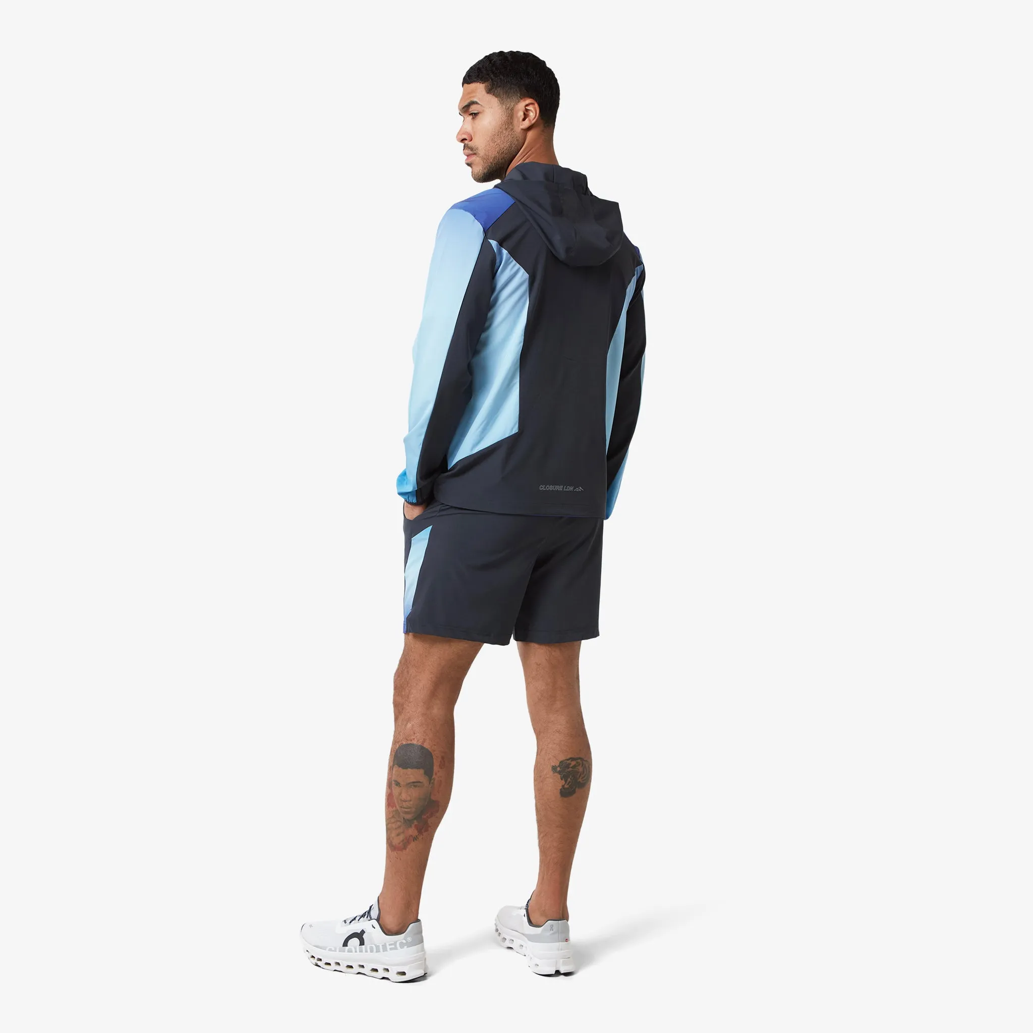 Ombre Print Windbreaker Jacket | Blue