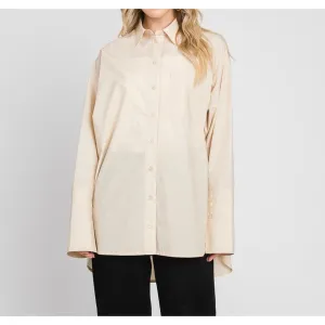 Oversized Cotton Blouse - Latte
