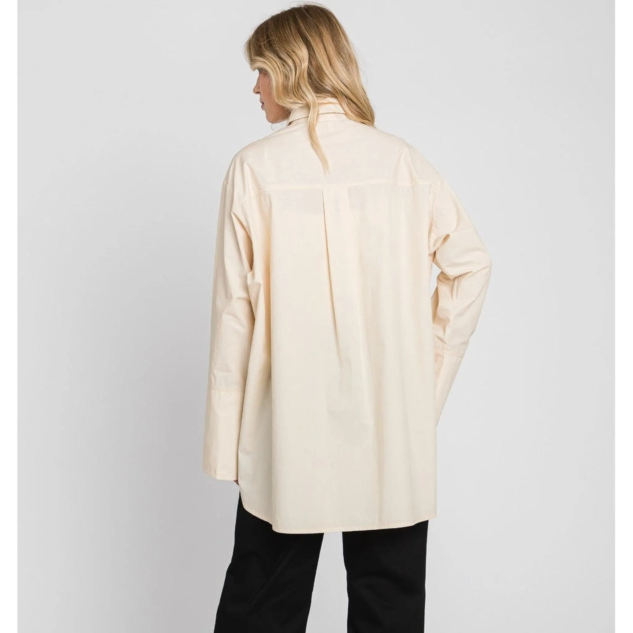 Oversized Cotton Blouse - Latte