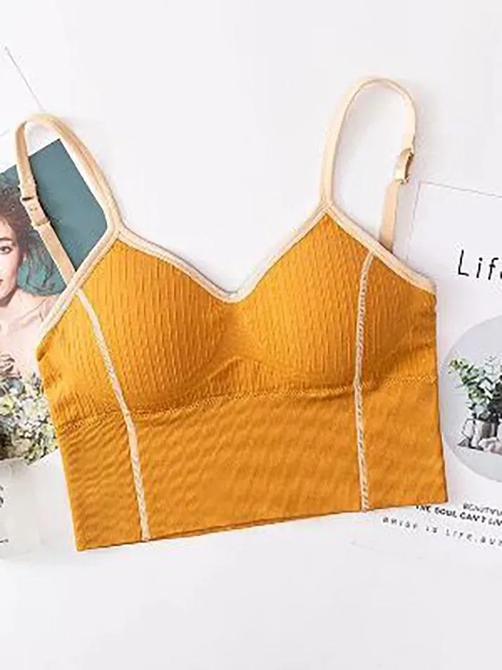 Patchwork Padded Crop Cami Top