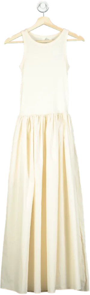 PLN Seoul Cream Sleeveless Maxi Dress
