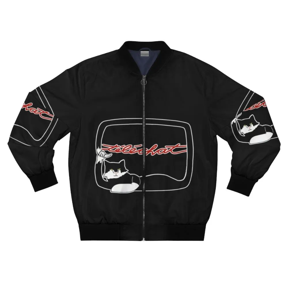 "Telechat" Bomber Jacket - y a qu'une télé c'est telechat