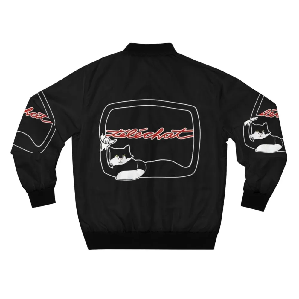"Telechat" Bomber Jacket - y a qu'une télé c'est telechat