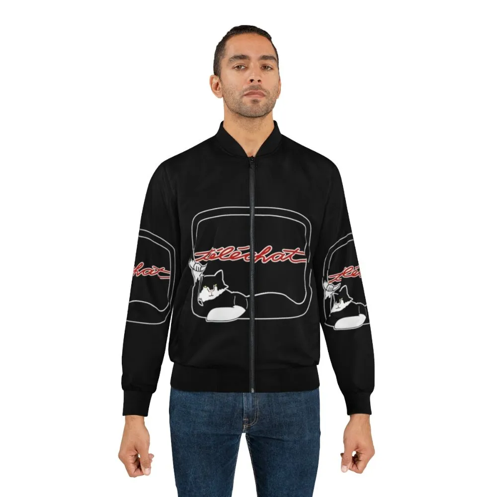 "Telechat" Bomber Jacket - y a qu'une télé c'est telechat