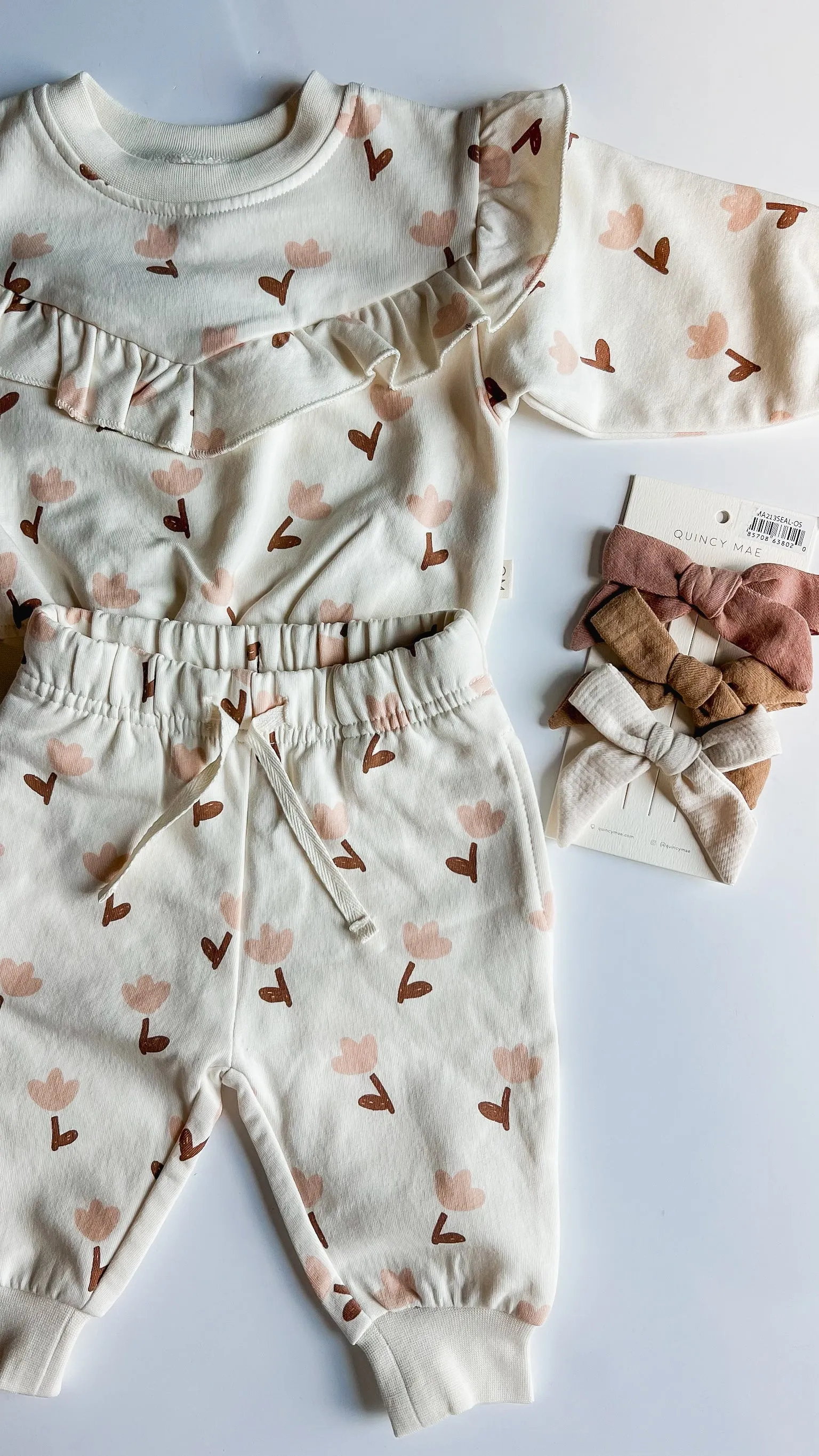 Relaxed Ruffle Sweatshirt Set - Tulips