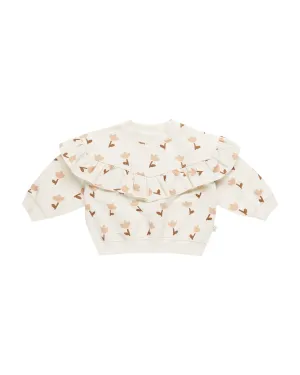 Relaxed Ruffle Sweatshirt Set - Tulips