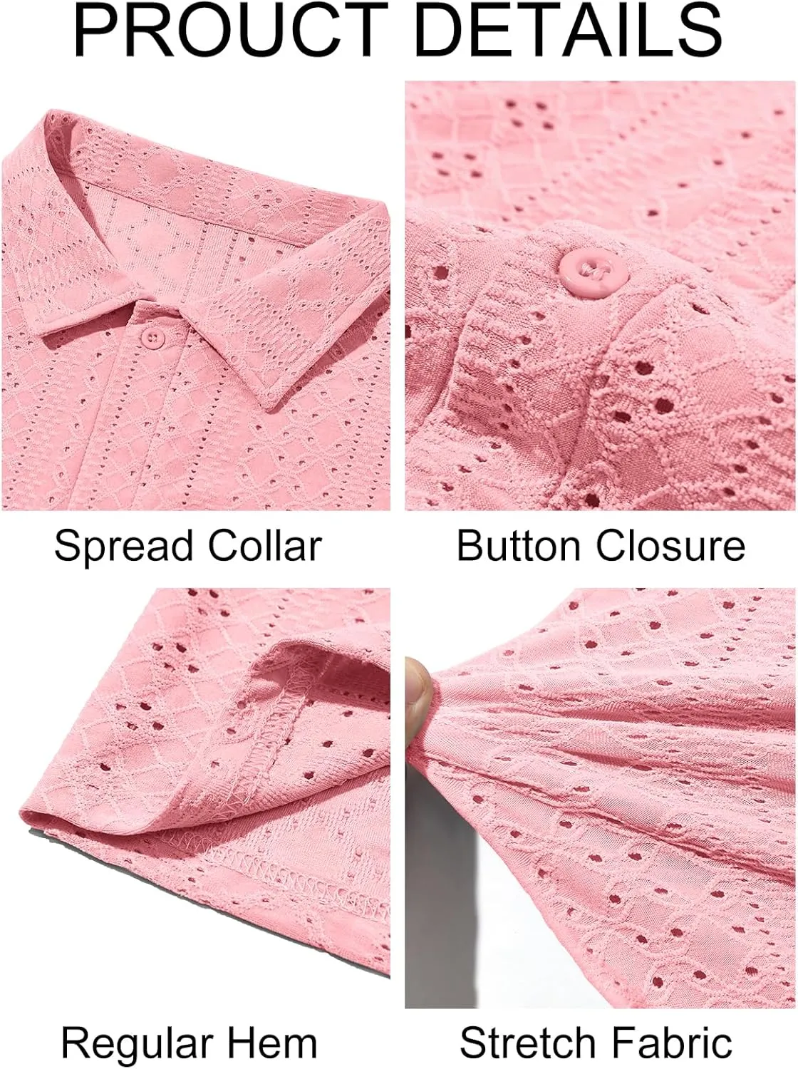 Runcati Mens Casual Button Down Shirt Short Sleeve Summer Beach Hollow Out Tropical Shirts