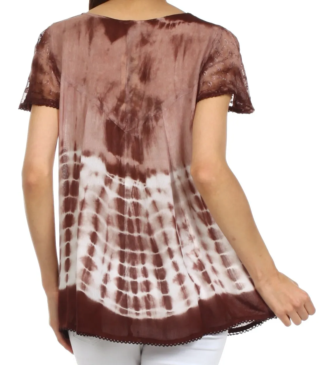 Sakkas Natalie Sequin Tie Dye Blouse