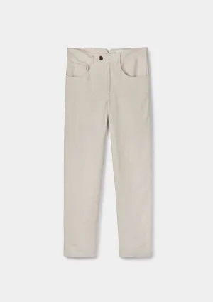 Sand Cotton Linen Casual Trousers