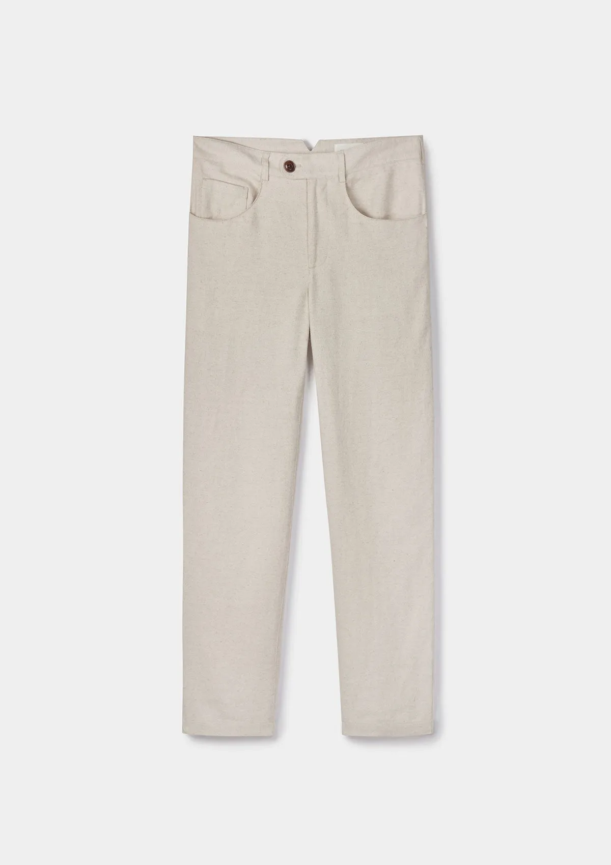 Sand Cotton Linen Casual Trousers