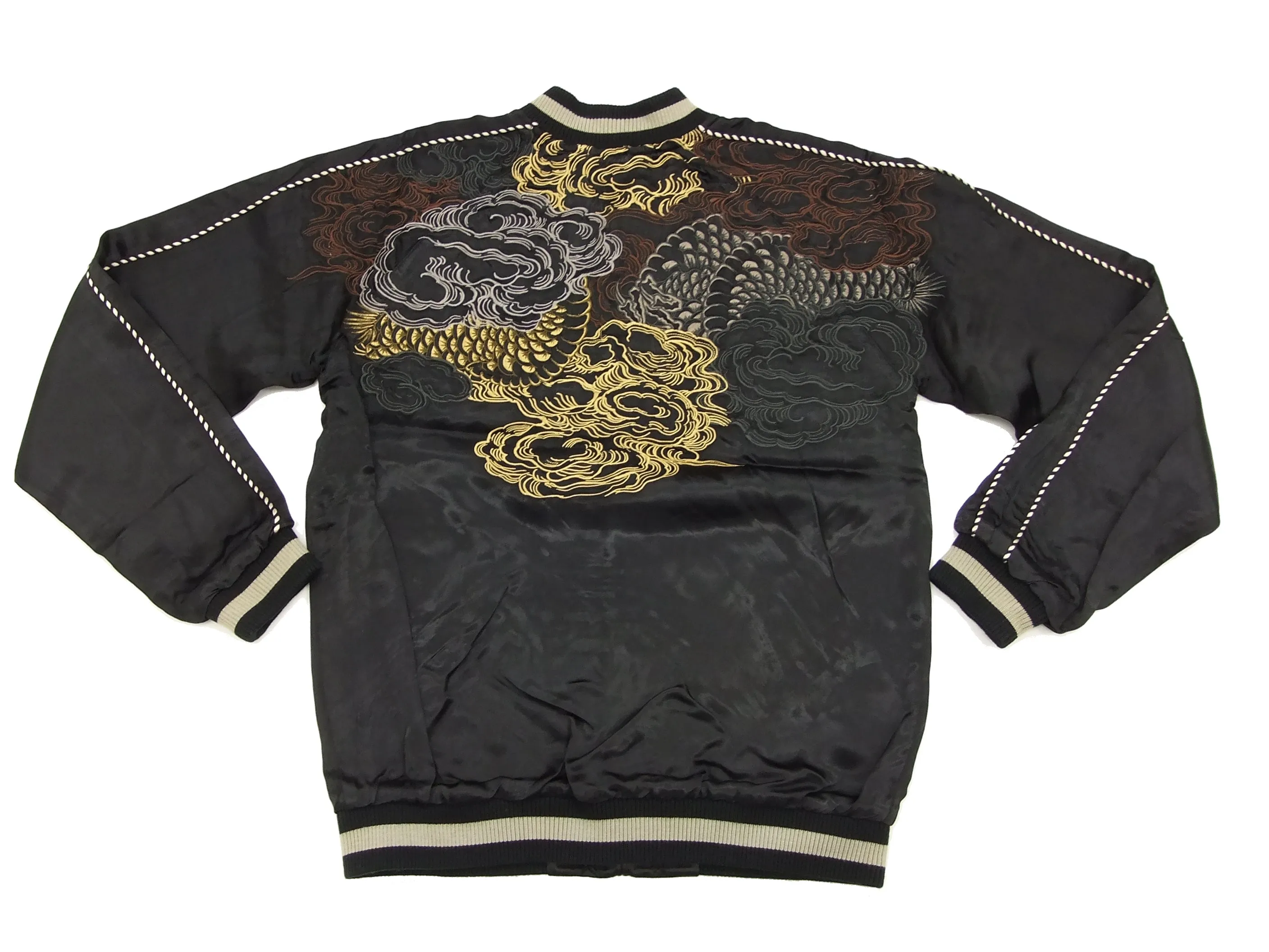SATORI Japanese Souvenir Jacket Dragon Men's Sukajan GSJR-009 Black