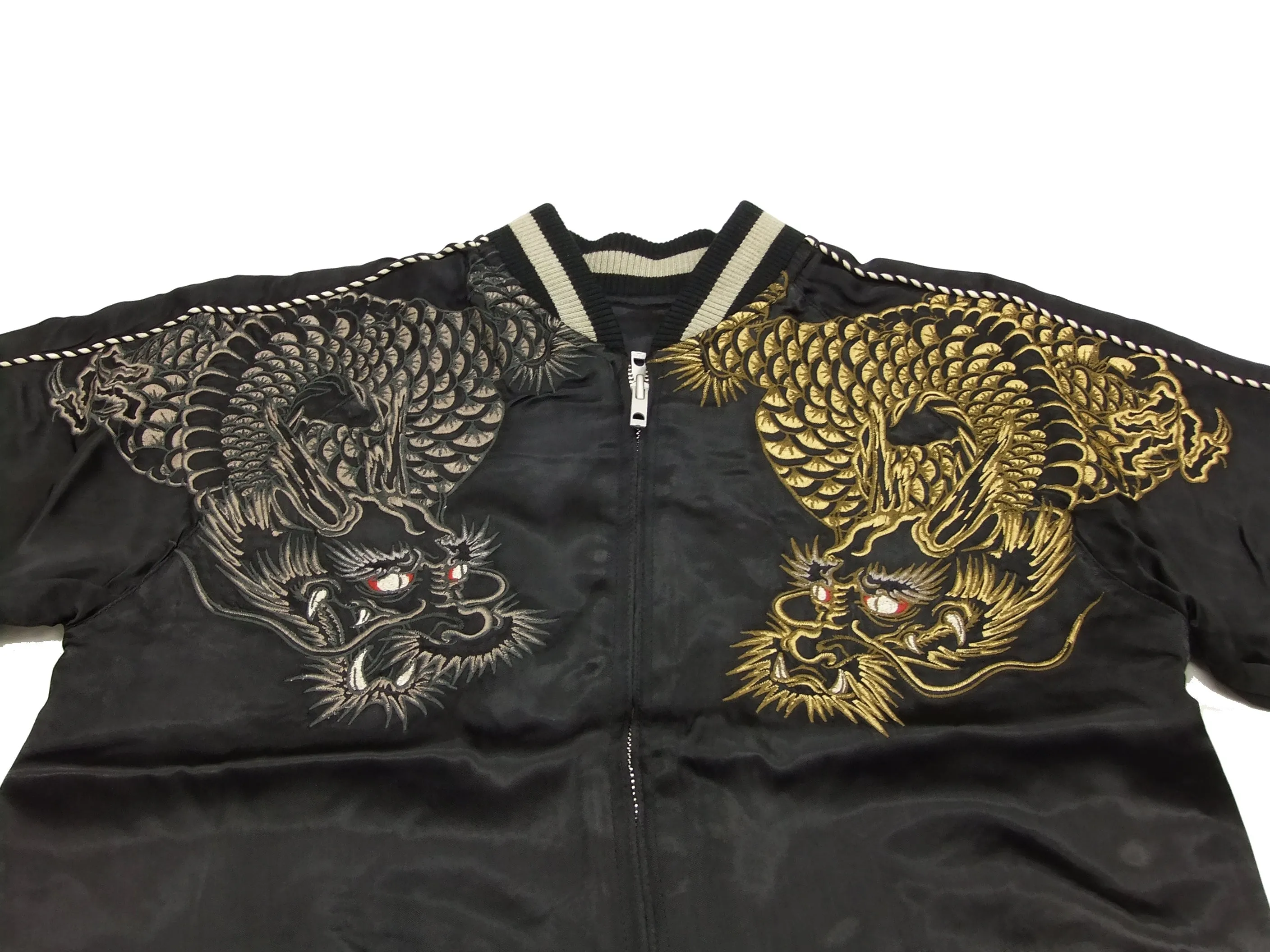 SATORI Japanese Souvenir Jacket Dragon Men's Sukajan GSJR-009 Black