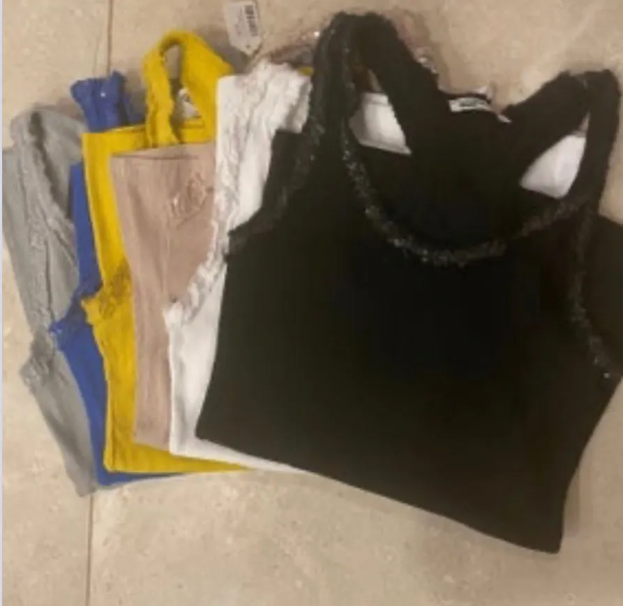 Sequins Tank Top Solid Color