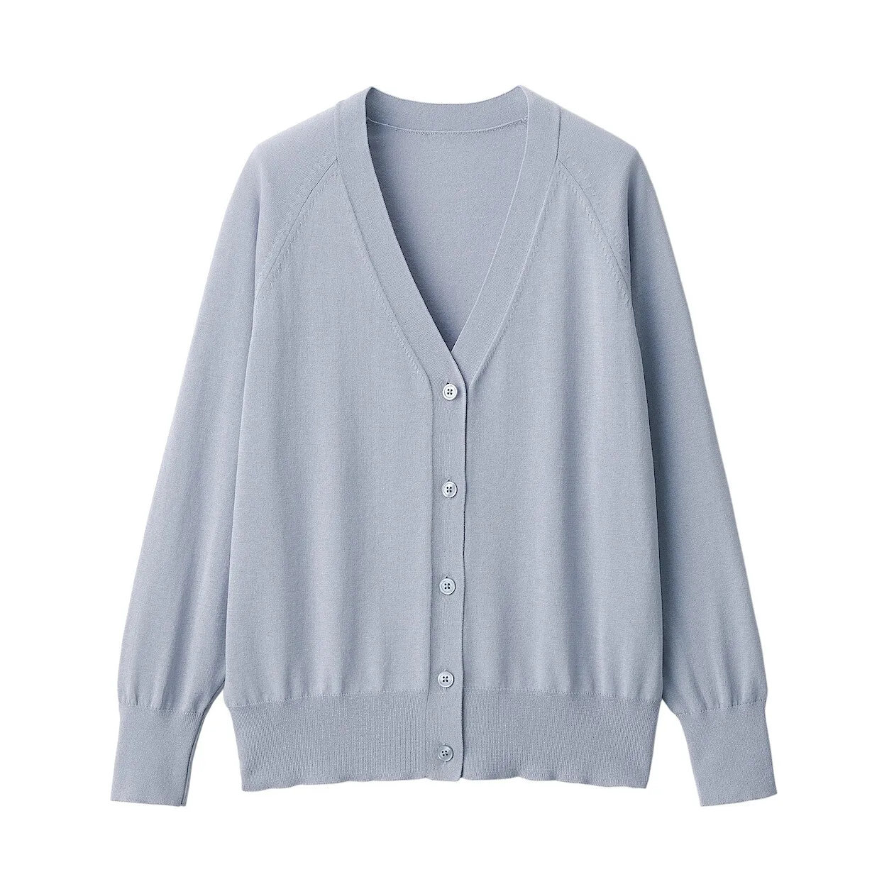 Shape-Keeping V-Neck Wide Cardigan