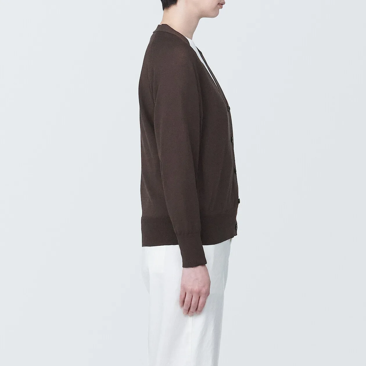 Shape-Keeping V-Neck Wide Cardigan