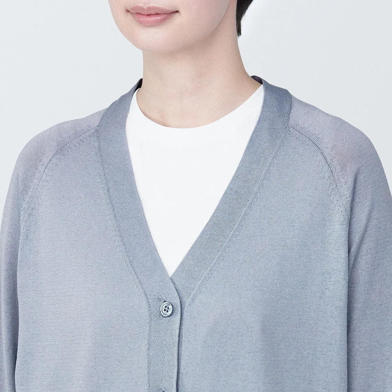 Shape-Keeping V-Neck Wide Cardigan