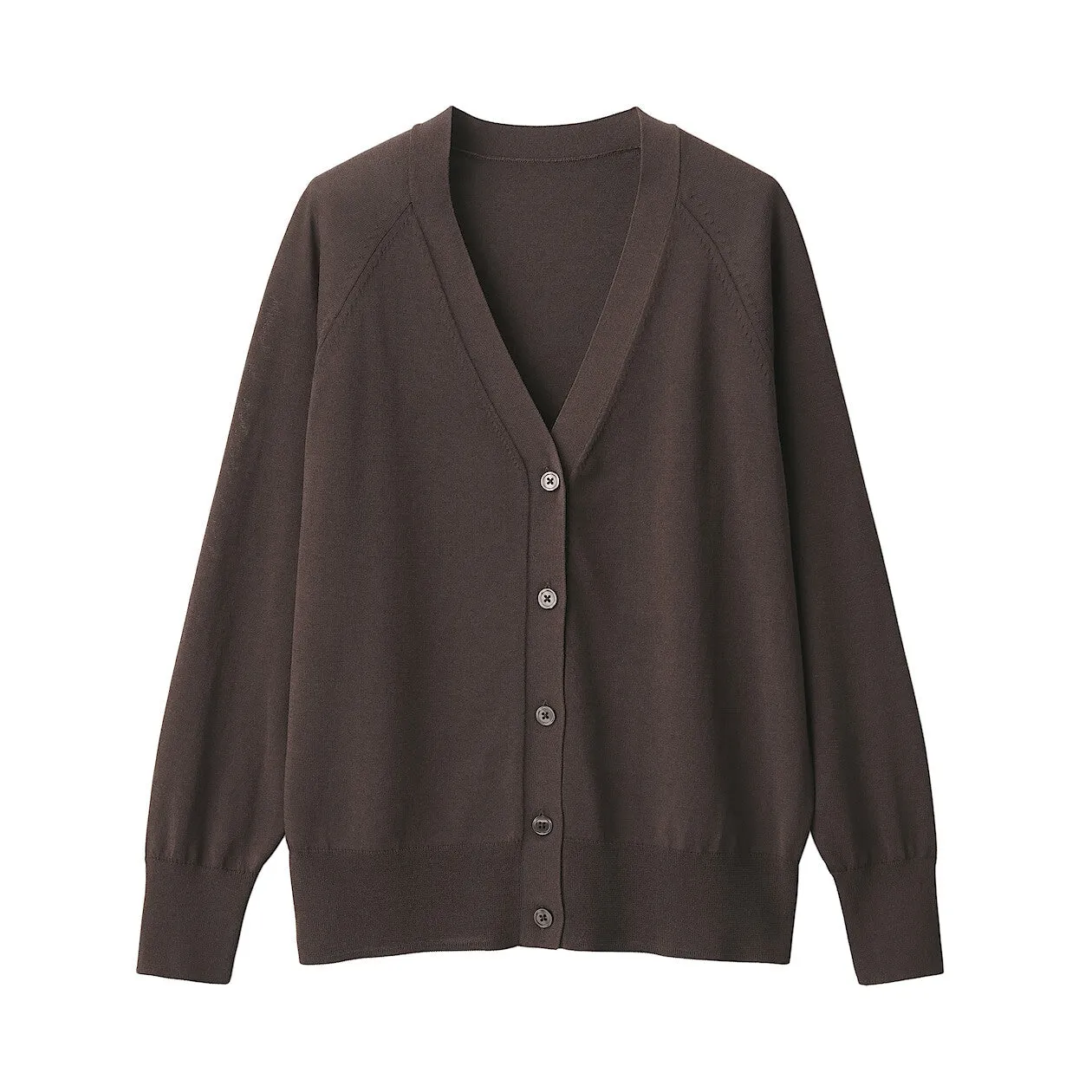 Shape-Keeping V-Neck Wide Cardigan