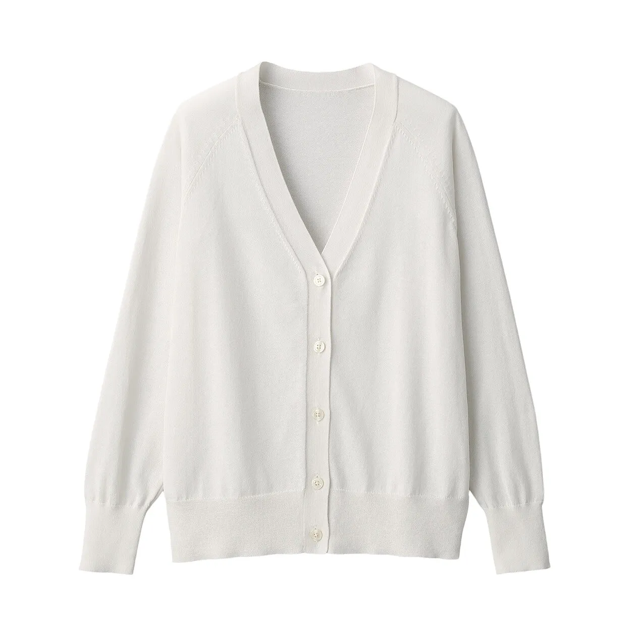 Shape-Keeping V-Neck Wide Cardigan