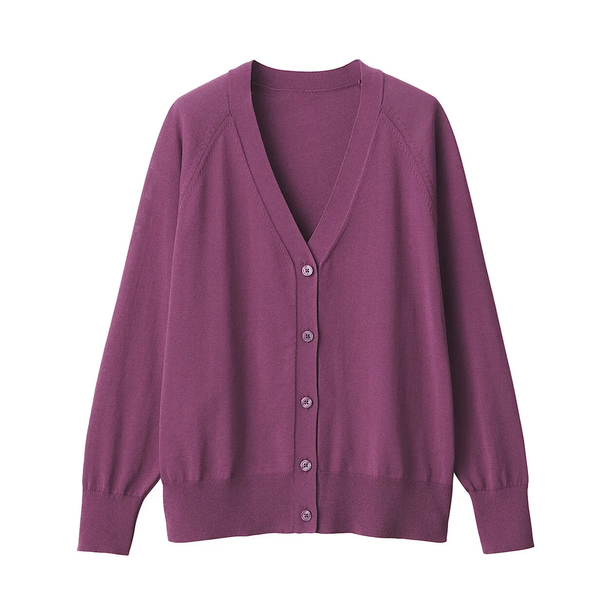 Shape-Keeping V-Neck Wide Cardigan