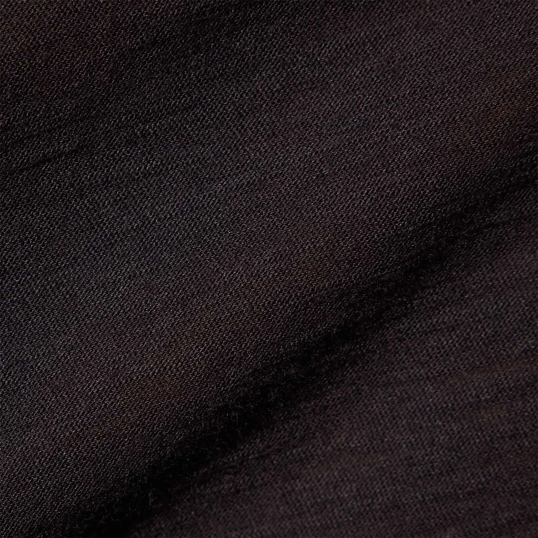 Sheer Slub Casual V Neck - Black