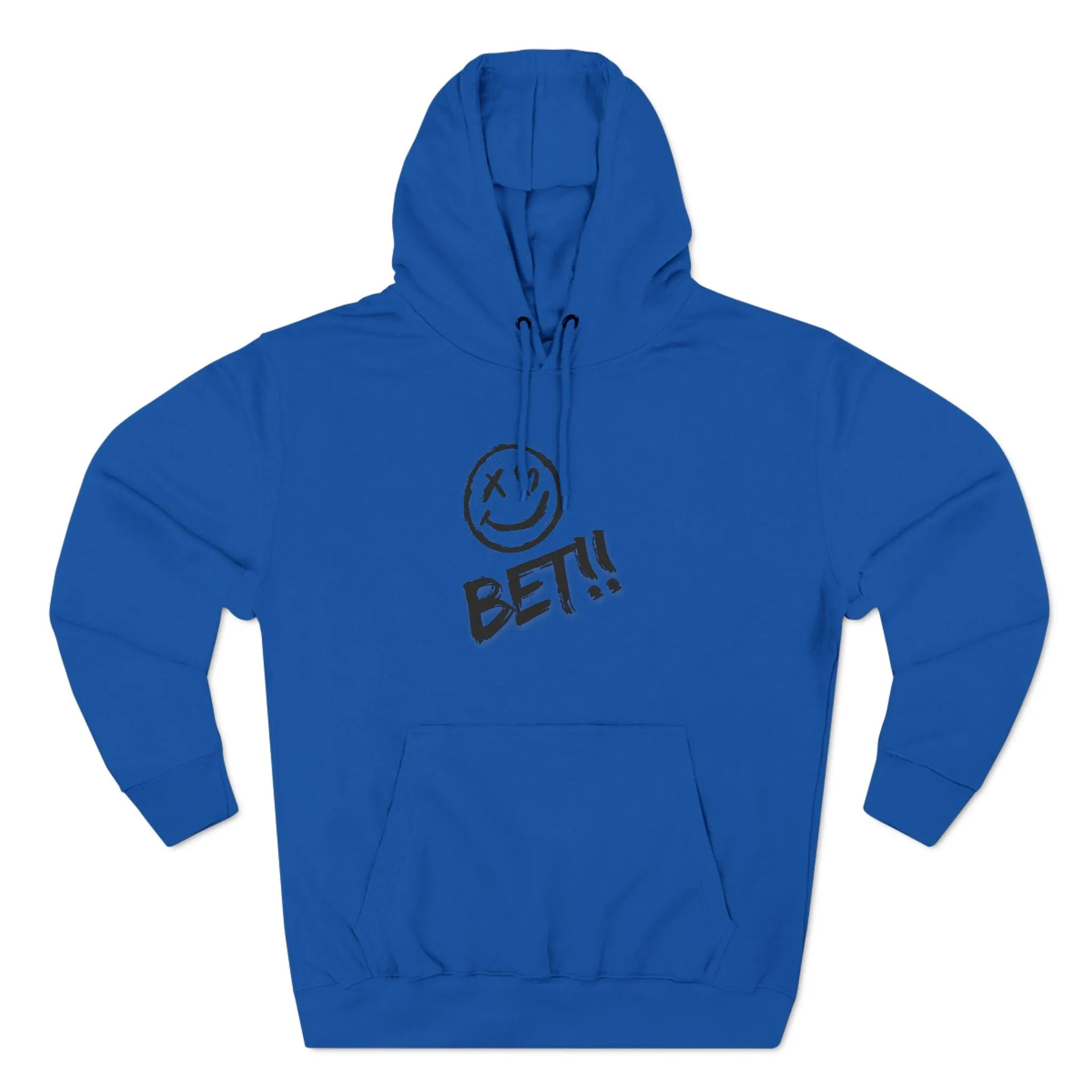 Smiley Bet Fleece Hoodie - Casual Fun, Relaxing, Sports Events, Everyday Wear - Cozy Sweatshirt, Unisex Hoodie