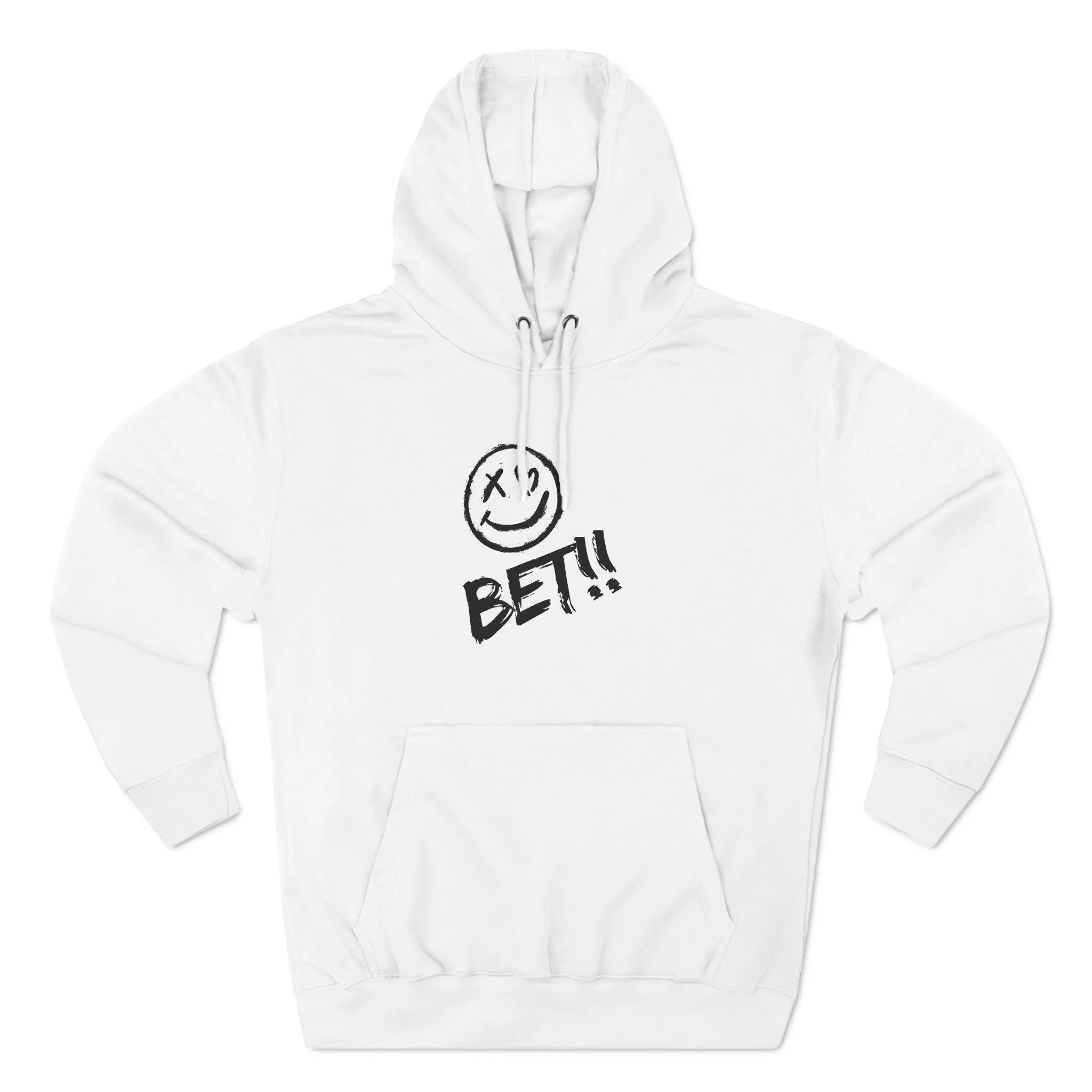 Smiley Bet Fleece Hoodie - Casual Fun, Relaxing, Sports Events, Everyday Wear - Cozy Sweatshirt, Unisex Hoodie