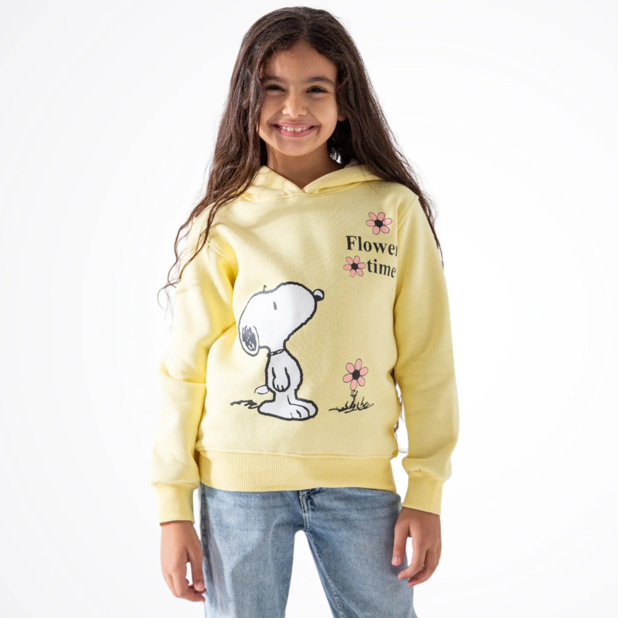 Snoopy Yellow Cotton Hoodie