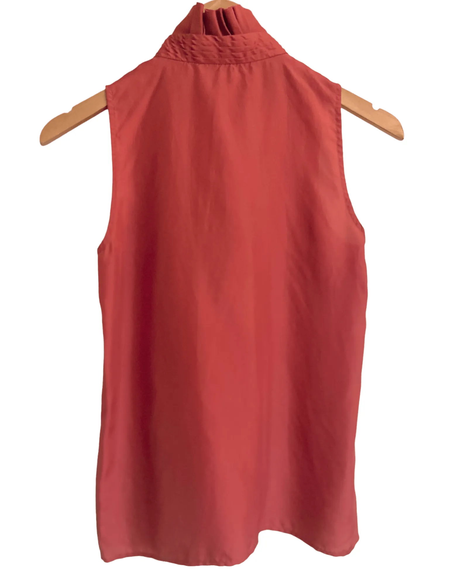 Soft Autumn Spice Silk Ruffle Blouse